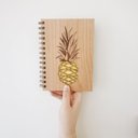 Pineapple Lasercut Wood Journal