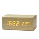 Multi-functional Cubic Solid Wood LED Digital Electronic Alarm Clock