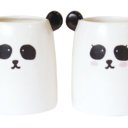 Black & white panda pair cup