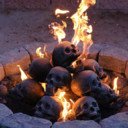 Imitated Human Skull Fire Gas Log