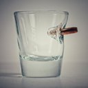 Shot Glass with Real 0.308 Bullet
